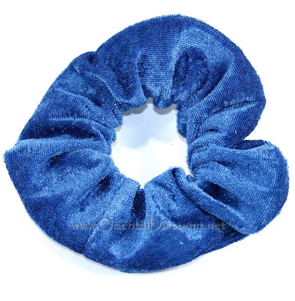 Chouchou élastique cheveux tissu brillant avec noeud amovible, accessoire  cheveux bleu -  France