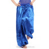 Sarouel de danse orientale satin bleu nuit