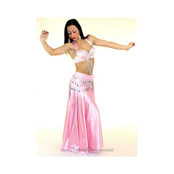 Tenue de danse orientale pour femme débutante et intérmédiaire. Cet  ensemble existe en différentes tailles et couleurs : violet, rose et bleu.  Orné de
