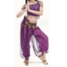 Costume de danse orientale top sarouel enfant à paillettes violet