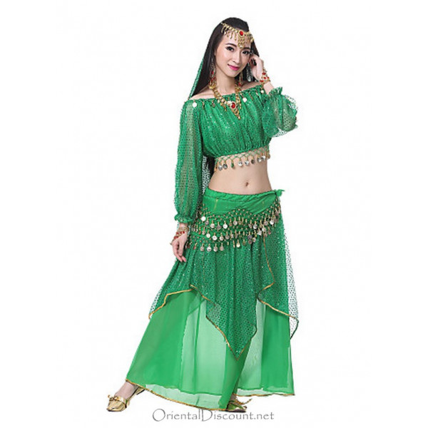 Brune Dans Une Danse Orientale De Costume Vert Image stock - Image du  coloré, grace: 47698477