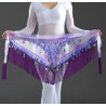 Ceinture de danse orientale triangle à franges violette