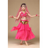 Costume de danse orientale enfant fuschia top jupe