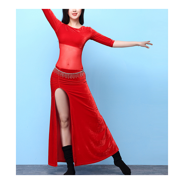 Femme Robe de Danse Orientale Automne Hiver Robe de Danse du Ventre en  Velours rouge1 Rouge1 - Cdiscount Prêt-à-Porter