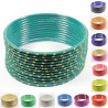 Lot de 12 bracelets Bangles indiens à paillettes or