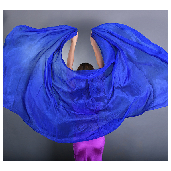Voile de danse orientale en soie violet bleu turquoise -  France