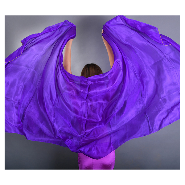 Vente en gros violet jaune 100% soie danse du ventre voile pour la main du  danseur soie voile danse du ventre accessoires voile spectacle sur la scène