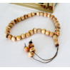 Chapelet Tasbih en bois naturel 33 grains