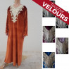 Jellaba femme hiver velours et broderies traditionnelles