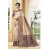 Sari indien beige marroné