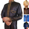 Qamis Qatar style moderne col droit zippé