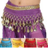 Ceinture de danse orientale enfant à pièces et galon or