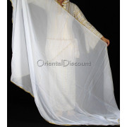 Voile rectangulaire blanc de danse orientale en pure soie