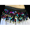 Ceinture de danse orientale noir et pastilles multicolores