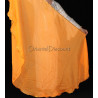 Voile demi lune de danse orientale orange doré