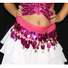 Ceinture enfant de danse orientale paillettes fushia